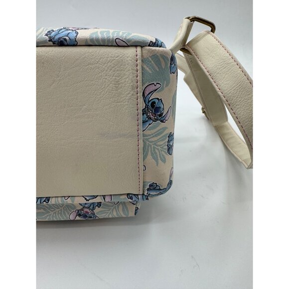 Disney Loungefly Lilo & Stitch Tropical Leaves Mini Backpack Cream & Blue - Picture 6 of 16